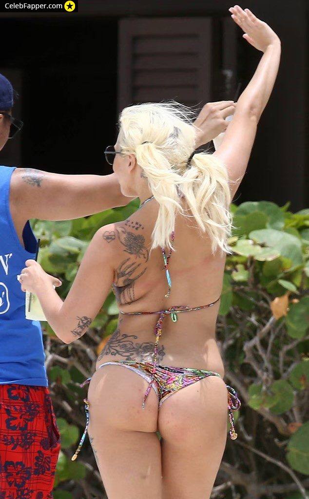 lady gaga fap butt ass thong bikini